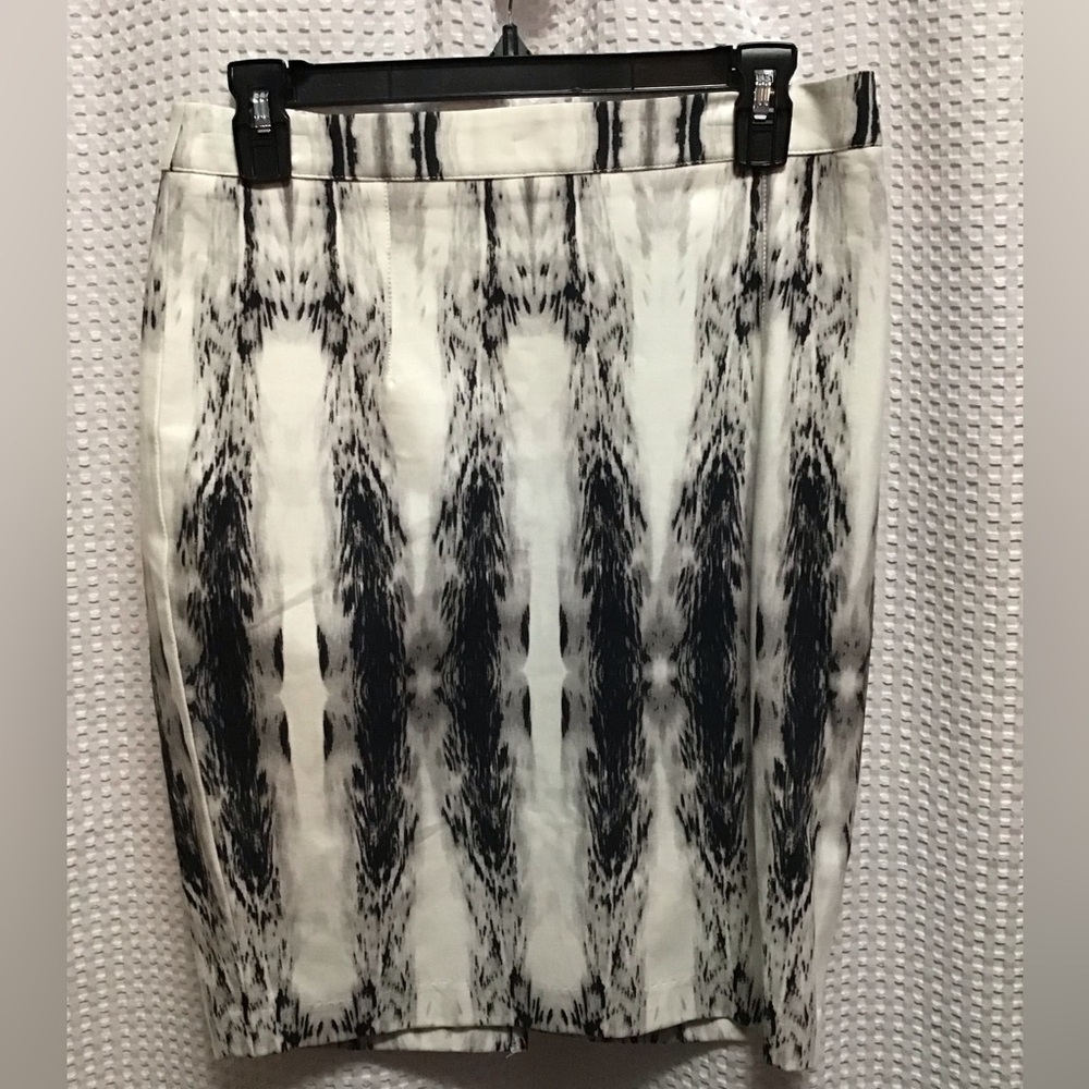 Willi Smith Black and White Cocktail Pencil Skirt